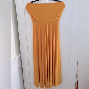 MAEVE by Anthropologie Size M Marigold Strapless Midi Dress w/A-line Silhouette